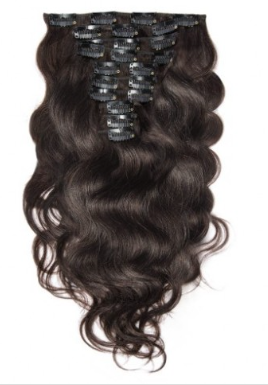 Body Wave 2# Dark Brown Clip In Hair Extensions