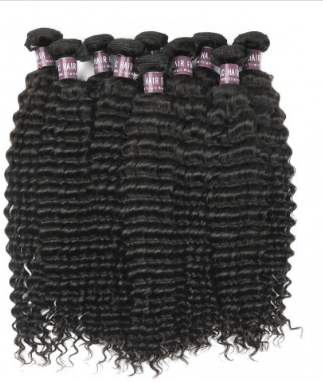 Virgin Brazilian Deep Wave Hair 3 Bundles With Lace Closure