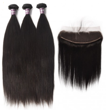 3 Bundles Of Virgin Brazilian Straight Hair With Frontal