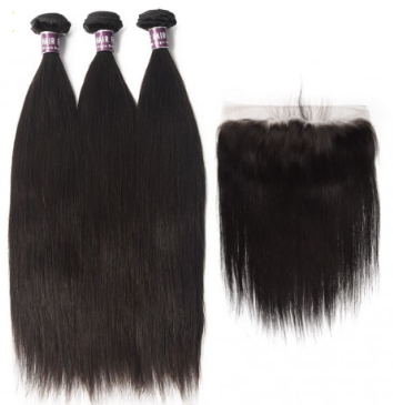 3 Bundles Of Virgin Brazilian Straight Hair With Frontal