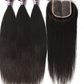 3 Bundles Of Brazilian Straight Hair With Lace Closure