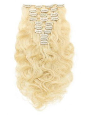 Blonde #613 Body Wave Clip In Hair Extensions
