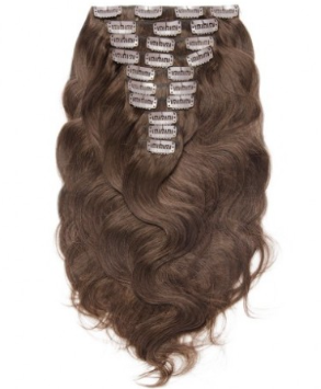 Body Wave 4# Clip In Chocolate Brown Hair Extensions