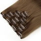 Light Chestnut #8 Straight Clip In Hair Extensions
