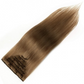Light Chestnut #8 Straight Clip In Hair Extensions