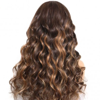 Mix Highlight Color 1B #4 #27 Lace Front Wig