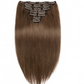 Straight 4# Clip In Medium Brown Hair Extensions