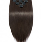 Straight Clip In Dark Brown Hair Extensions